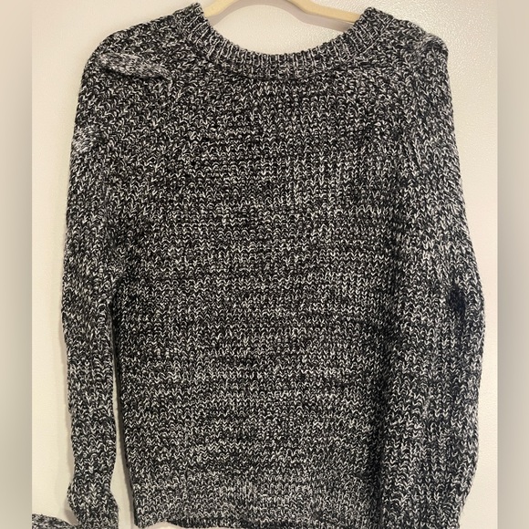 H&M - Sweater Braided Cable Knitting Black | White | Grey Size L - Picture 4 of 10